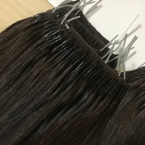 एशिया में सबसे लोकप्रिय बाल विस्तार शैली उत्पाद सैलून शीर्ष ग्रेड कुंवारी बाल गाँठ धागा बाल विस्तार