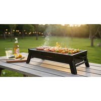 Barbecue pliant en métal léger de bonne qualité OEM/ODM pour charbon et bois, idéal pour le camping, la survie et les voyages - Modèle EPDGFC000