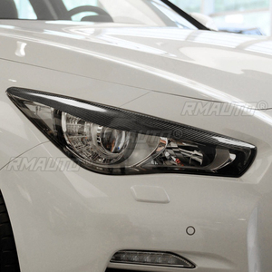 2 pièces de garnitures de phares en fibre de carbone pour Infiniti Q50 2014 2015 2016 2017 2018 - Product Image 6
