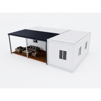 Villa préfabriquée de luxe en conteneur avec patio couvert à ossature métallique, unité d'habitation complète, OEM pour complexes hôteliers et glamping, direct usine