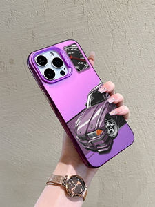Coque <span class=keywords><strong>de</strong></span> téléphone pour voiture <span class=keywords><strong>de</strong></span> sport rétro violette, design <span class=keywords><strong>compteur</strong></span> <span class=keywords><strong>de</strong></span> <span class=keywords><strong>vitesse</strong></span>, TPU pour 17/16/15/14 Pro Max, anti-empreintes digitales, antichoc, mobile - Product Image 3