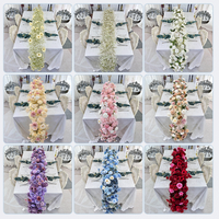 Chemin de Table de Fleurs Artificielles Personnalisable, Rangée de Fleurs en Soie pour Sol, Décoration de Mariage, Guide de Route, Arche de Mariage, Rangée de Fleurs