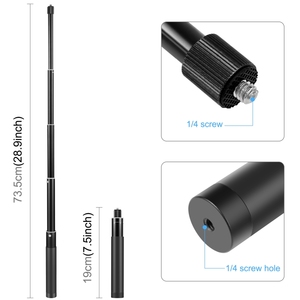 Nuovo arrivo PULUZ 70cm metallo Selfie Stick monopiede con Base adattatore & vite per Insta360 <span class=keywords><strong>One</strong></span> RS / X2 / X3 - Product Image 2