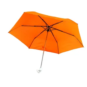 Aluminum Alloy Portable Pocket 5 Folding Umbrella UV Proof Fiberglass Umbrella Pure Color Advertising Umbrella