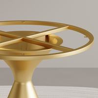 Pieds de table en acier plaqué, design moderne et luxueux, base ronde stable pour table basse, finition laquée.