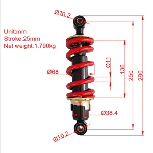 Cụm giảm xóc sau thủy lực đơn 250mm dành cho xe máy Kawasaki FURY <span class=keywords><strong>125</strong></span> - Product Image 2
