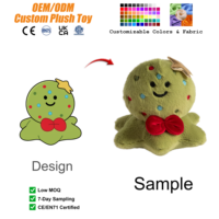 Porte-clés personnalisé mignon, arbre de Noël, pieuvre, créez vos propres porte-clés personnalisés, cadeaux de Noël, peluche de Noël