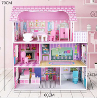 Set Perabot DIY Rumah Boneka Kayu Miniatur |   Kamar Tidur Kreatif Anak-Anak untuk Bermain Peran |   CPC CE Usia 3+ Kustom |   rumah boneka