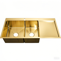 Évier de cuisine double cuve 41*19 pouces avec égouttoir et planche à découper, nouveau design, multifonctionnel, pour cuisine et buanderie