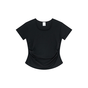 Square Neck Straight Shoulder Short Sleeve <b>T</b>-<b>Shirt</b> 2025 Summer Solid Color Waist-Cinching <b>Slim</b> <b>Fit</b> for Spicy Girls - Product Image 1