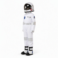 Ensemble de costumes d'astronaute spatial pour enfants, 3 couleurs, combinaison une pièce blanche, orange et argentée avec casque, visière, lunettes et couvre-bottes