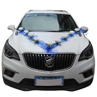 180CM décoration de voiture de mariage fleur rangée blanc Rose rotin romantique décoration de voiture de mariage avec rubans pour voiture de mariage
