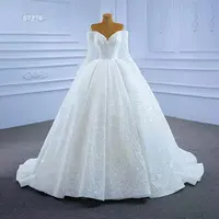 J. J66296 — robe de mariée de luxe, manches longues, tenue de mariée avec queue, RSM67276