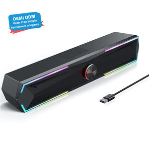 Barre de son PC OEM avec son stéréo et LED dynamiques, haut-parleur gaming pour ordinateur de bureau, ordinateur portable, moniteur, Bluetooth, entrée USB - Product Image 1
