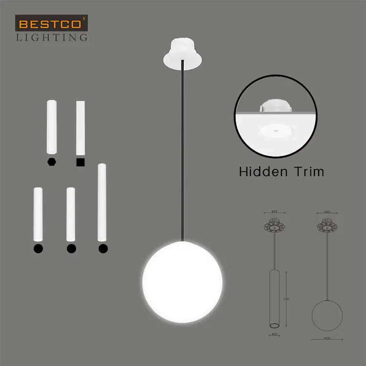 Indoor Recessed Trimless LED Chandelier 3CCT Modern Ceiling Pendant Ball Light Nordic Decorative Dinning Kitchen Home Lighting
