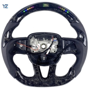 Volant de course personnalisé YZ en fibre de carbone forgée avec LED pour <span class=keywords><strong>Dodge</strong></span> Hellcat Charger <span class=keywords><strong>Challenger</strong></span> SRT <span class=keywords><strong>RT</strong></span> - Product Image 1