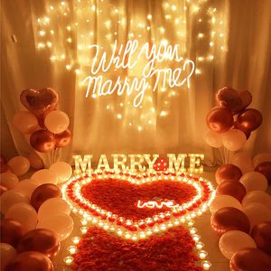 Letrero de Neón '¿Te Casarías Conmigo?' para Fondo de Fiesta de Boda, Letras LED Iluminadas para Propuesta de Matrimonio, Día de San Valentín - Product Image 6