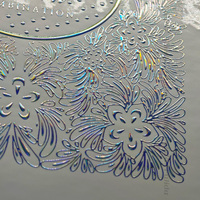 Autocollant artisanal de luxe, impression personnalisée du logo, feuille holographique texturée en relief 3D, étiquette personnalisée, design brillant blanc UV