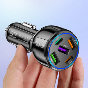 شاحن سيارة 75 واط 5 منافذ <span class=keywords><strong>3</strong></span> USB + <span class=keywords><strong>2</strong></span> نوع-c شاحن سيارة نوع C شحن سريع PD30W QC3.0 شاحن هاتف في السيارة للهاتف لهاتف هواوي - Product Image 5