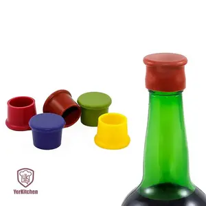 Şarap eşyaları için kırmızı şarap silikon şişe kapağı yuvarlak silikon şişe kapağı