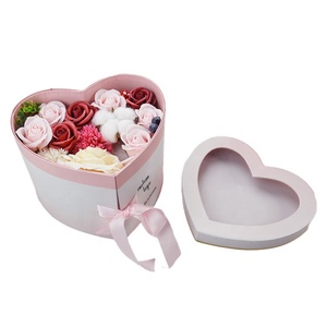 New arrivals valentine mother day bouquets packaging boxes boite cadeau heart shape rose i love you flower gift box with window