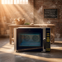 Four à convection électrique commercial d'occasion avec thermostat réglable, 4 plateaux, protection contre la surchauffe pour restaurant, boulangerie, gâteaux, pain