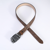 Men's Vintage Alloy Plate Buckle Belt Retro Style Youth Fashion Non Mainstream Personality Lighter Manufacturer Direct Sales