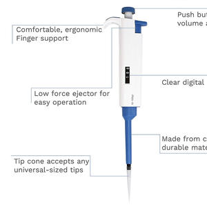 Ayarlanabilir 0.1ul-10ml dijital pipet tabancası tek kanallı polipropilen sıvı mikropipet laboratuvar kullanımı için manuel ipuçları ile - Product Image 6
