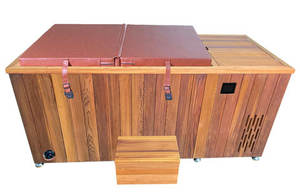 Récupération des athlètes professionnels Baignoire à glace en acier inoxydable Cadre industriel en cèdre rouge naturel pour salle de sport d'hôtel Physique intérieur - Product Image 6