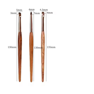 <span class=keywords><strong>Brocha</strong></span> <span class=keywords><strong>de</strong></span> Maquillaje para Ojos, Pincel Delineador Individual, Pelo <span class=keywords><strong>de</strong></span> Poni, Punta Plana y Angulada, Color Marrón, con Logotipo Personalizado - Product Image 2