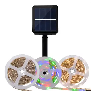 Tira de luces LED de energía Solar para jardín, 100 cm a 300 cm, 3,7 V, SMD 2835, RGB, IP65, 2700K, venta al por mayor