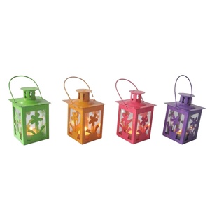 Various Reusable Mini Colorful Metal Spring and Summer <strong>Tealight</strong> Candle <strong>Lantern</strong> with Decoration for Daily Use - Product Image 1