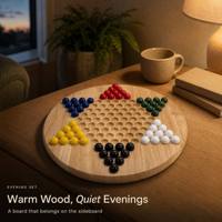 Jeu de société de dames chinoises en bois multijoueur, plateau rond avec soixante billes pour soirées en famille, enfants et adultes