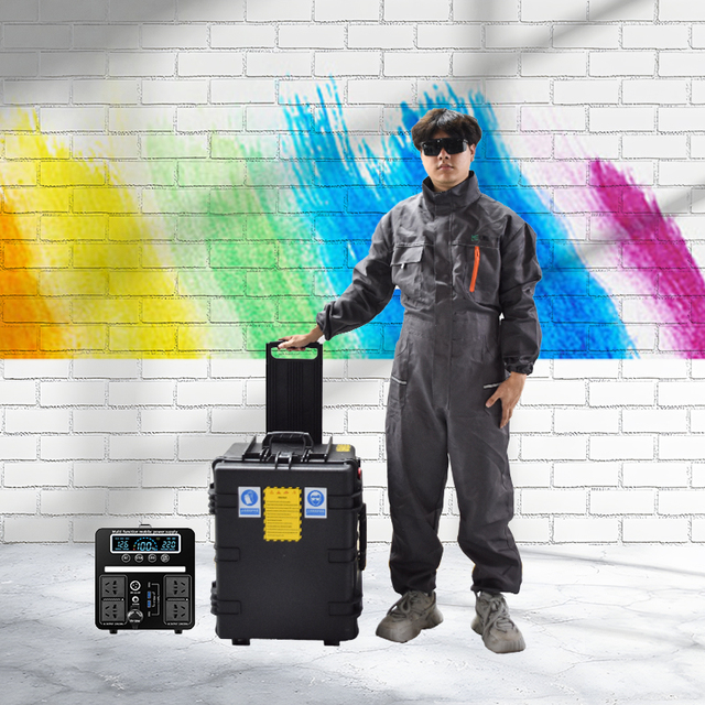 Portable 200W/300W/500W Fiber Pulse Laser Cleaning Machine for Home Use Wood Painting Metal Rust Graffiti Removal Stone