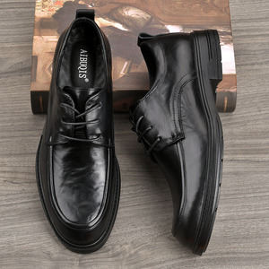 Chaussures Richelieu en Cuir Véritable pour Hommes, Bout Rond, à Lacets, Semelle Souple, Idéales pour le Bureau et les Tenues Habillées, Toutes Saisons, Style Uni - Product Image 2