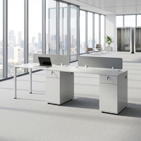 Bureau en panneaux de bois pour grands espaces, poste de travail moderne en bois pour bureau, bureaux modulaires