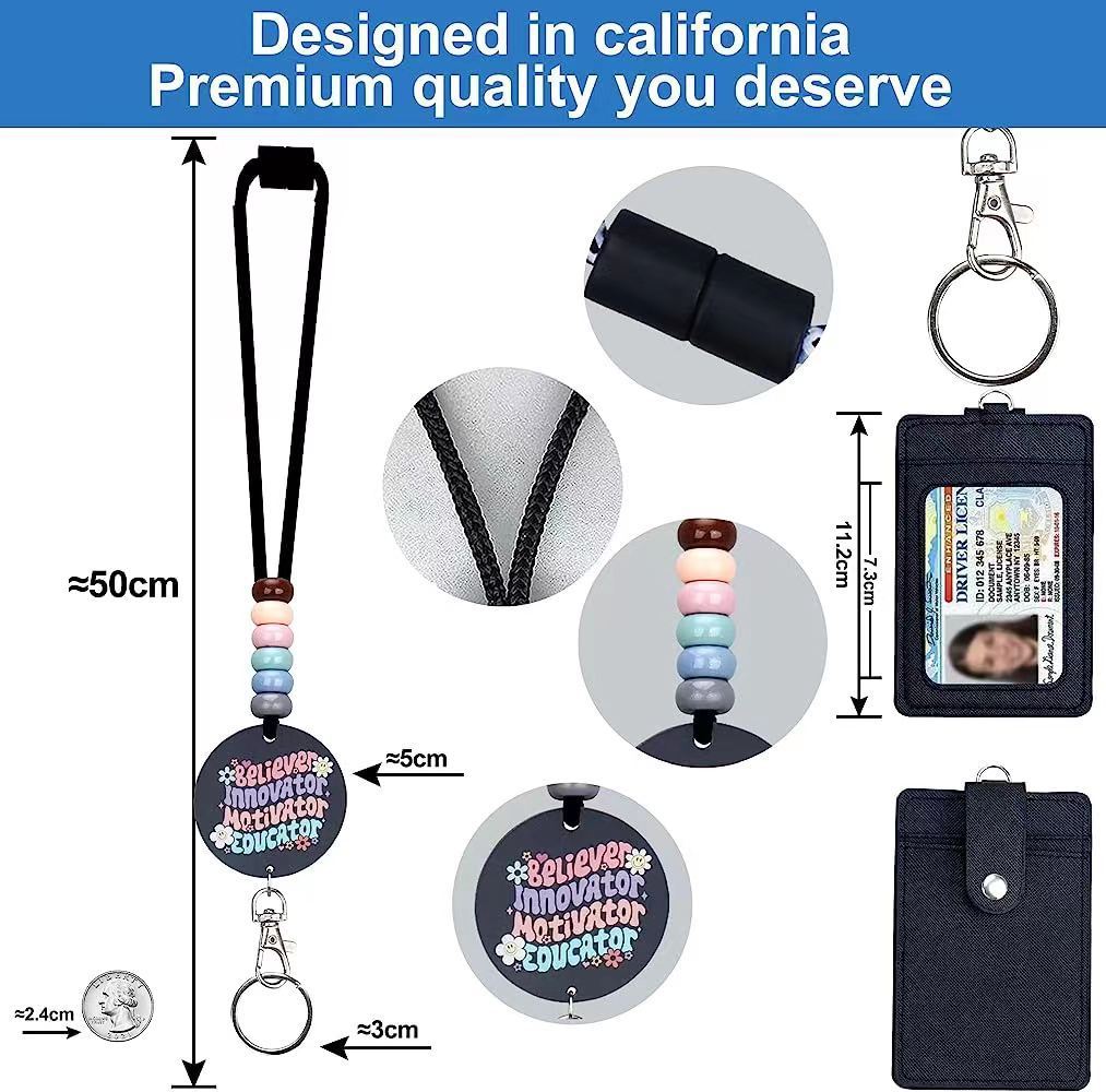 Wholesale Multi-color Eco-Friendly Fashionable Waterproof Durable Silicone Lanyards THEATRE TEAM MANAGER Printed for ID Card Image 2