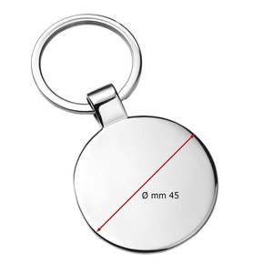 Porte-clés rond D=45mm, porte-monnaie en métal tendance, logo gravé au laser, en fer - Product Image 2