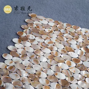 Forme ovale Nature Perle Carreaux Dosseret Coquille De Mer Mosaïque Décorative Pour La Décoration Intérieure