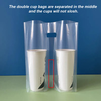Sacs d'emballage en plastique transparents pour gobelets jetables en PE, personnalisables avec logo, épaissis, pour thé au lait, café, vin, soda, bière et autres boissons, vente en gros