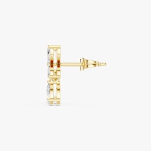 <b>Top</b> Quality Diamond Flower Drop <b>Earrings</b> for Women with Lightweight Comfort for Bridal and Evening Occasions Available For Sale - Product Image 2