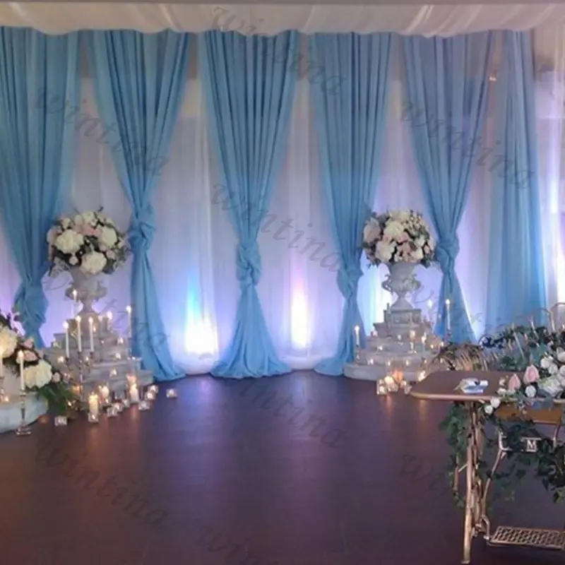 Rideau décoratif d'arrière-plan pour mariage, tuyau, drapé pour plafond en tissu pour fête, événements et cérémonies de mariage