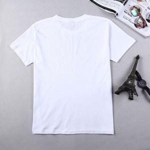 เสื้อยืดสีขาวสำหรับผู้ชายไซส์ใหญ่พิเศษผ้าฝ้าย100% ผ้าถักรอบคอ180โลโก้ตามสั่ง - Product Image 5