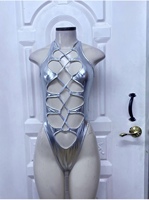 Op maat gemaakte OEM dames roze mouwloze rave monokini badpak plus size Miami Carnival J'ouvert maandag festival kleding groothandel