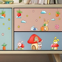 Autocollants muraux décoratifs en PVC autocollants imperméables, style minimaliste, petits animaux, pour la décoration intérieure, vente en gros transfrontalière