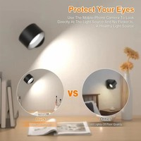 Lampe murale LED à commande tactile, télécommande, rotative à 360°, rechargeable par USB, sans fil, portable, lampe de chevet pour la lecture