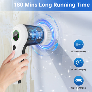 Cepillo de Limpieza Eléctrico para Fregar Platos, Cepillo Giratorio Inalámbrico para Lavar Platos, Recargable, Limpiador de Baño