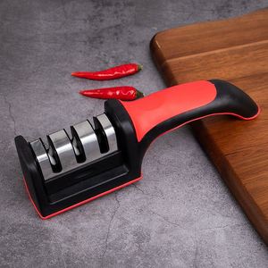 Aiguiseur universel pour couteaux et ciseaux de cuisine, outil d'affûtage pour tous types de couteaux et ciseaux, rouge et noir - Product Image 6