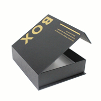 Échantillon gratuit, boîte-cadeau personnalisée de luxe, A4, rigide, en carton noir et or, magnétique, portable, écologique