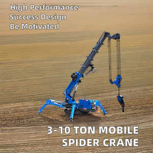 플라이 지브 전기 너클 붐이있는 모바일 8 톤 스파이더 크레인 미니 크롤러 크레인 리프팅 16m - Product Image 5